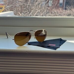 Ray-Ban Classic Large Aviator Sunglasses in Brown and Gold